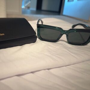 MaxMara Green Sunglasses with Black Case